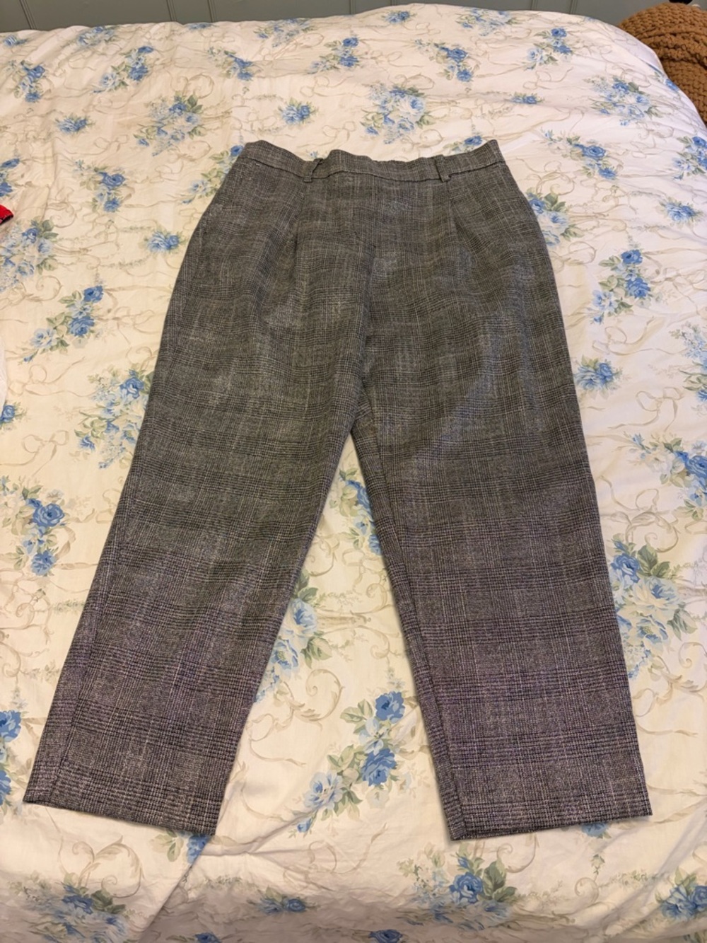 LOFT Gray Plaid Women's Straight-Leg Dress Pants